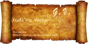 Győry Verner névjegykártya